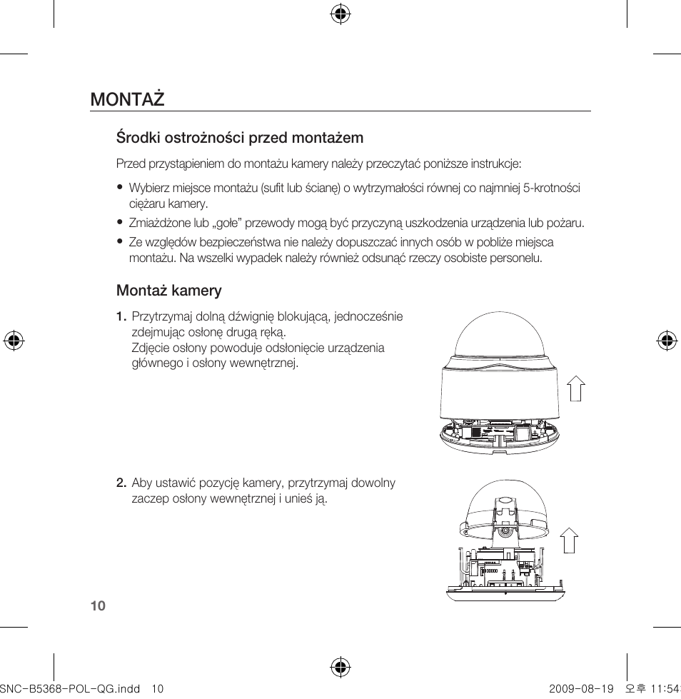 Montaż | Samsung SNC-B5368 User Manual | Page 136 / 162