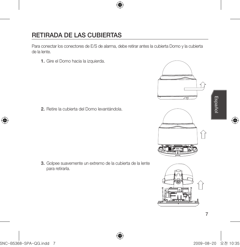 Retirada de las cubiertas | Samsung SNC-B5368 User Manual | Page 61 / 162