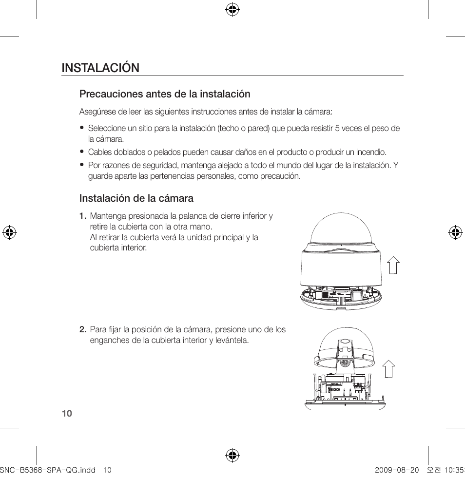 Instalación | Samsung SNC-B5368 User Manual | Page 64 / 162