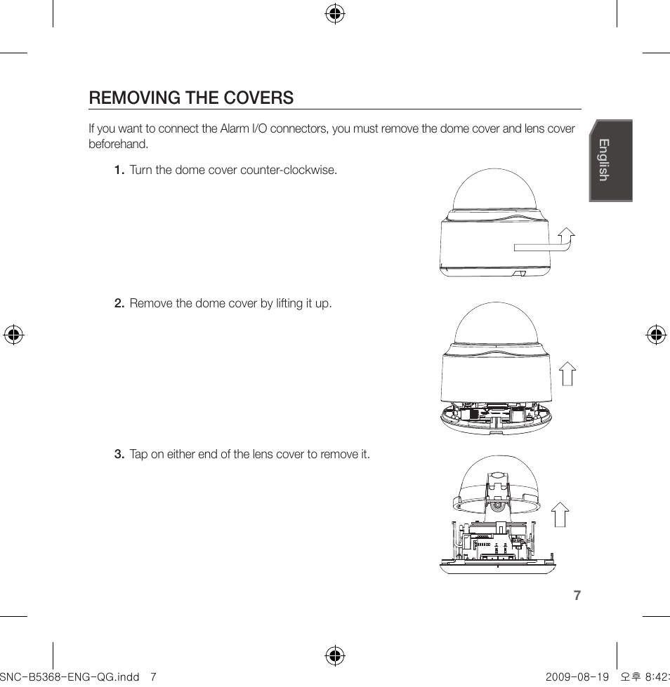 Removing the covers | Samsung SNC-B5368 User Manual | Page 7 / 162