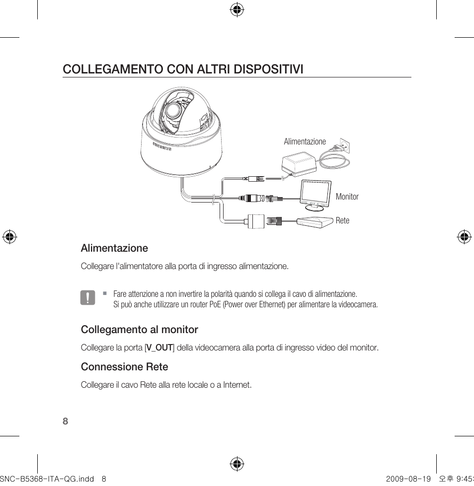 Collegamento con altri dispositivi | Samsung SNC-B5368 User Manual | Page 80 / 162