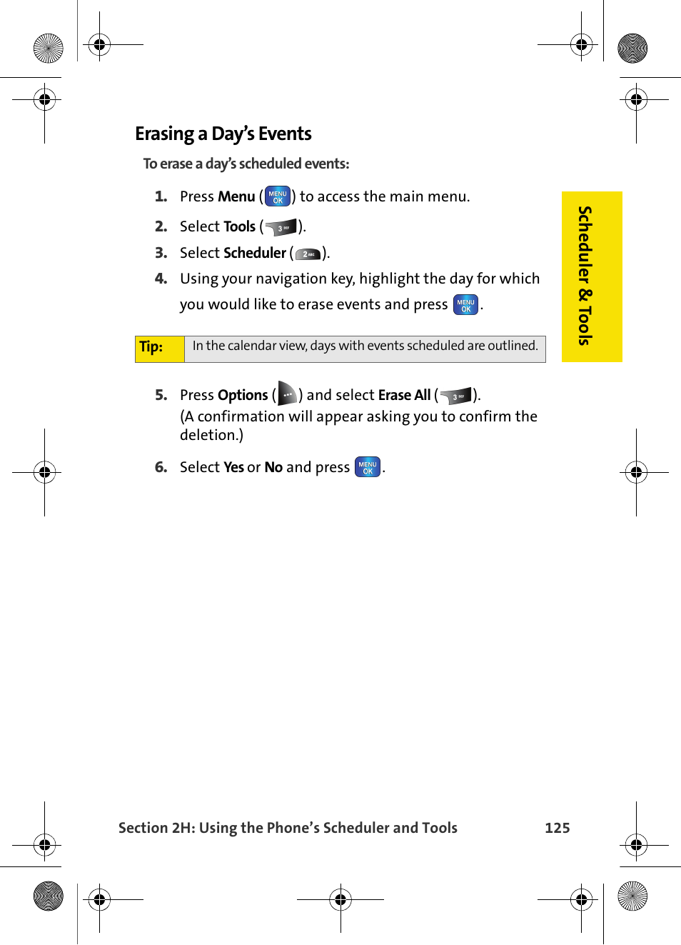 Erasing a day’s events | Samsung VI-A820 User Manual | Page 133 / 256