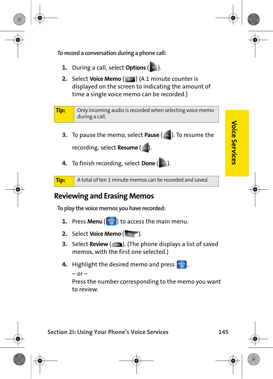 Reviewing and erasing memos | Samsung VI-A820 User Manual | Page 153 / 256