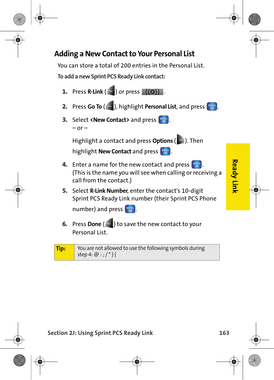 Adding a new contact to your personal list | Samsung VI-A820 User Manual | Page 171 / 256