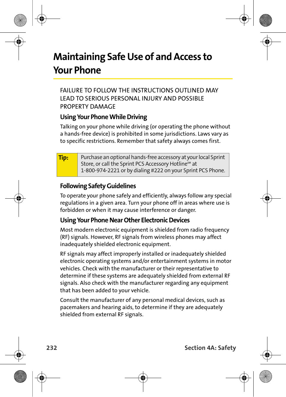 Maintaining safe use of and access to your phone, Maintaining safe use of and access to | Samsung VI-A820 User Manual | Page 240 / 256