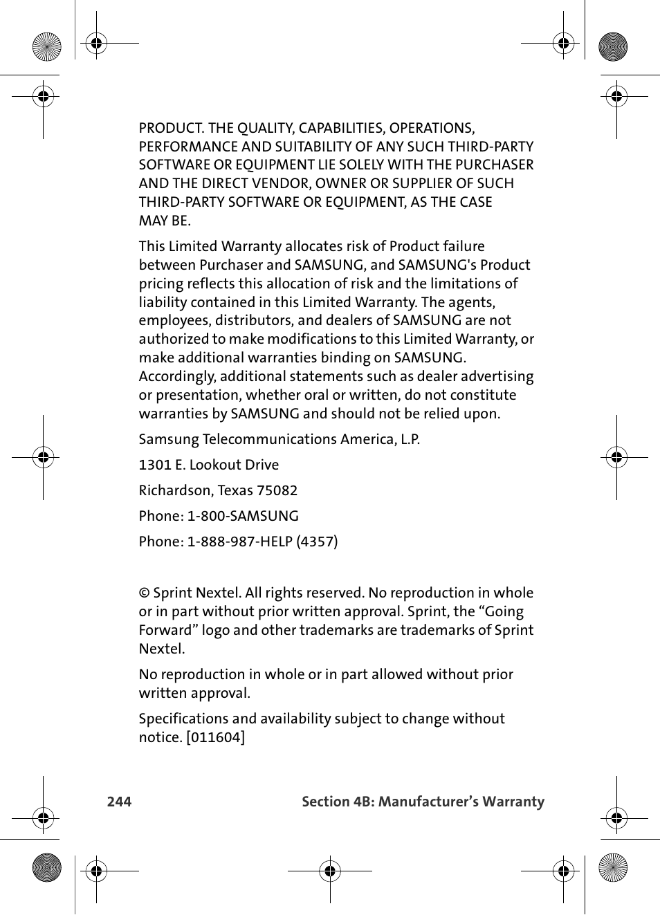 Samsung VI-A820 User Manual | Page 252 / 256