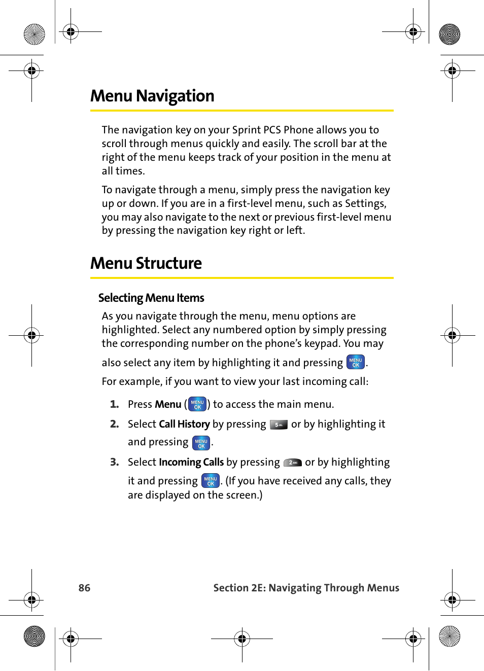 Menu navigation, Menu structure | Samsung VI-A820 User Manual | Page 94 / 256