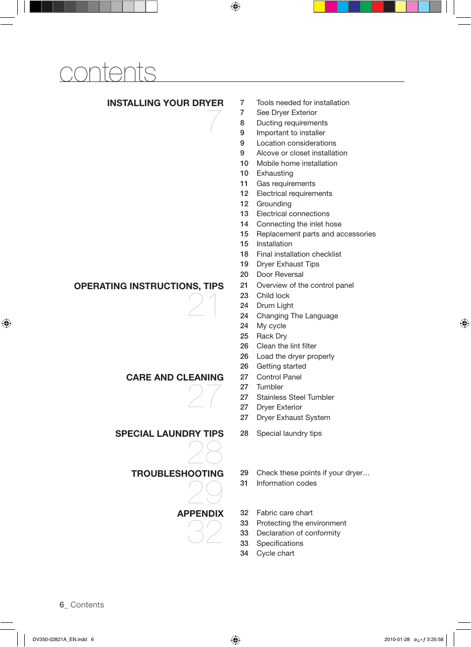 Samsung DV350AG* User Manual | Page 6 / 38
