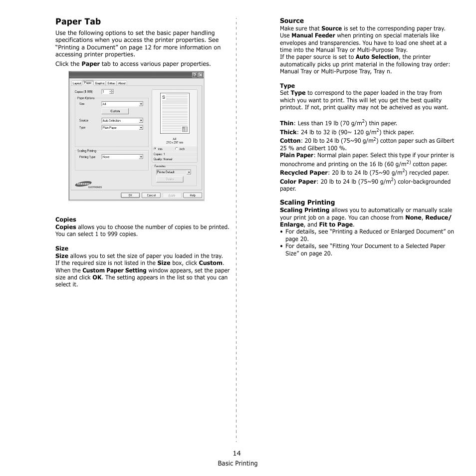 Paper tab | Samsung CLX-216x User Manual | Page 86 / 117