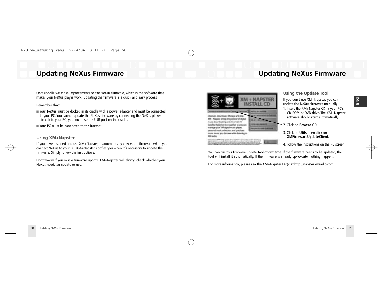 Updating nexus firmware | Samsung NeXus 25 User Manual | Page 31 / 40