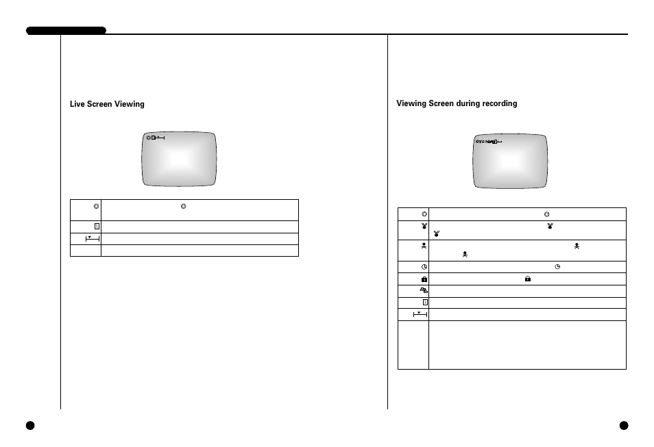 Live screen viewing, Viewing screen during recording | Samsung SCR-3000P User Manual | Page 17 / 52