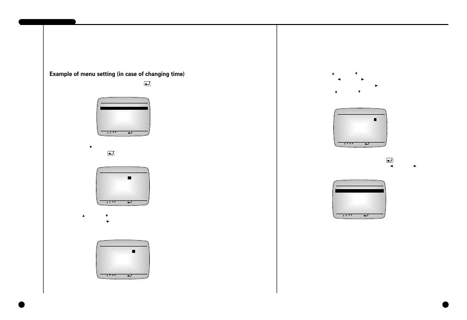 Example of menu setting (in case of changing time) | Samsung SCR-3000P User Manual | Page 21 / 52