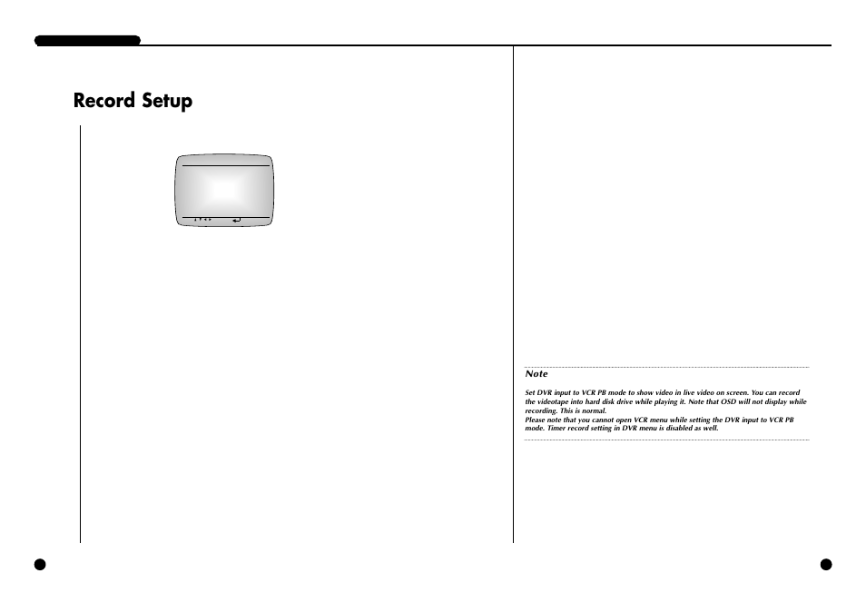 Record setup | Samsung SCR-3000P User Manual | Page 23 / 52