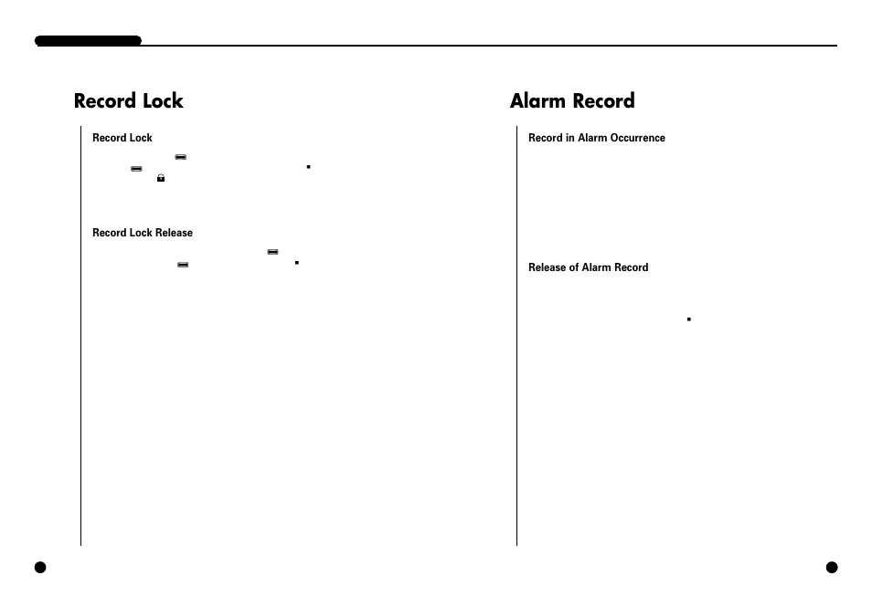 Record lock, Alarm record | Samsung SCR-3000P User Manual | Page 38 / 52