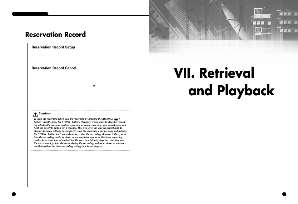 Vii. retrieval and playback, Reservation record | Samsung SCR-3000P User Manual | Page 39 / 52