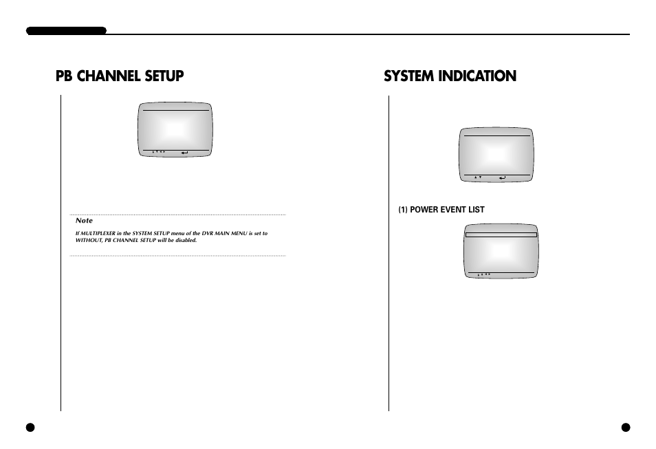 Pb channel setup, System indication | Samsung SCR-3000P User Manual | Page 43 / 52