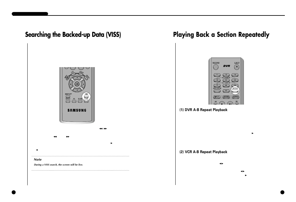 Searching the backed-up data (viss) | Samsung SCR-3000P User Manual | Page 47 / 52