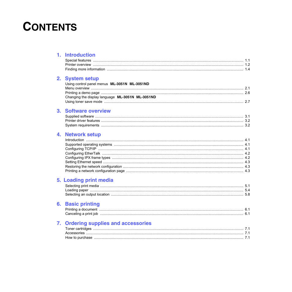 Samsung ML-3050 User Manual | Page 4 / 101