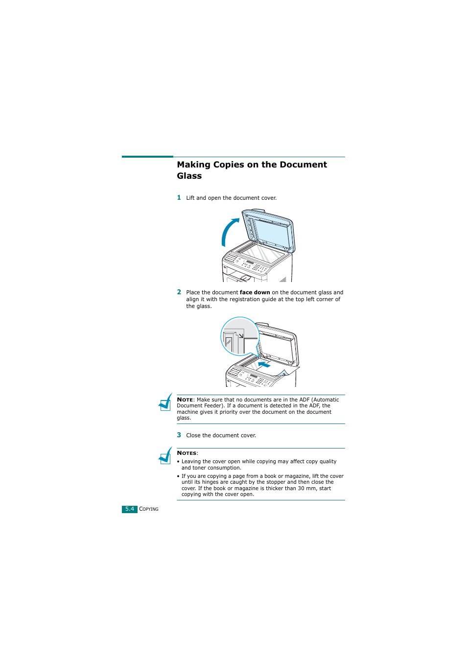 Making copies on the document glass | Samsung SCX-4720FN User Manual | Page 115 / 302