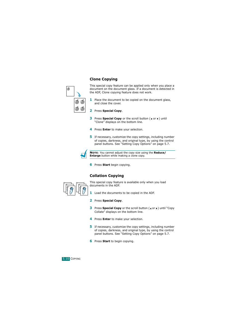 Clone copying, Collation copying | Samsung SCX-4720FN User Manual | Page 121 / 302