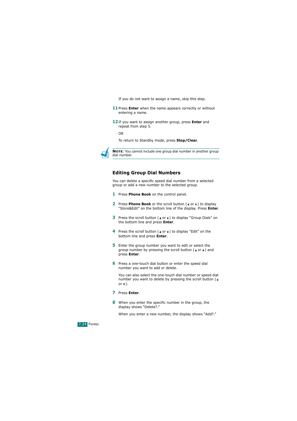 Editing group dial numbers | Samsung SCX-4720FN User Manual | Page 169 / 302