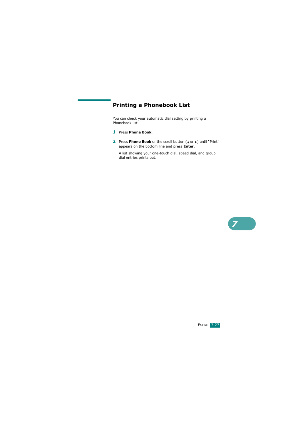 Printing a phonebook list | Samsung SCX-4720FN User Manual | Page 172 / 302