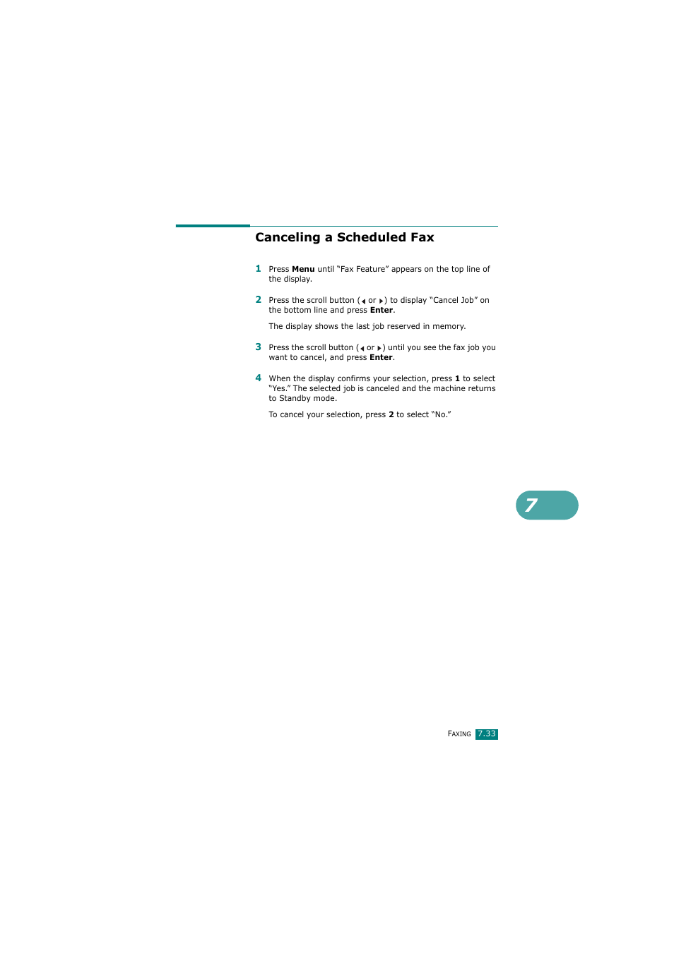 Canceling a scheduled fax | Samsung SCX-4720FN User Manual | Page 178 / 302