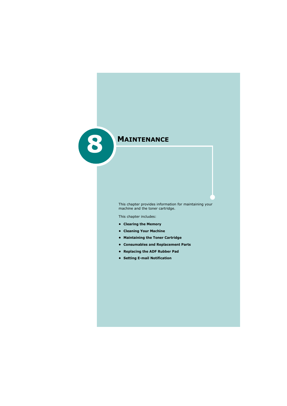 8 maintenance, Aintenance | Samsung SCX-4720FN User Manual | Page 186 / 302