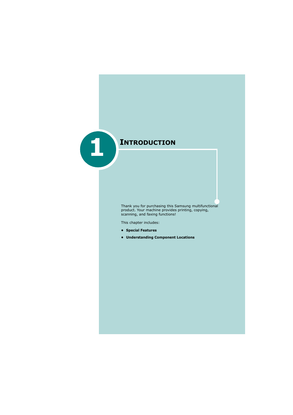 1 introduction, Ntroduction | Samsung SCX-4720FN User Manual | Page 20 / 302