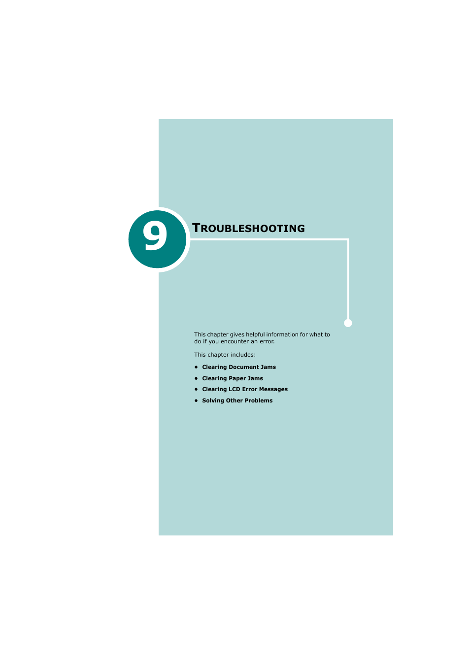 9 troubleshooting, Roubleshooting | Samsung SCX-4720FN User Manual | Page 206 / 302