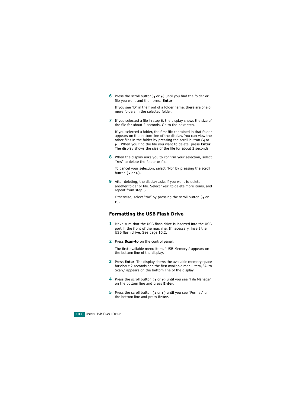 Formatting the usb flash drive | Samsung SCX-4720FN User Manual | Page 245 / 302