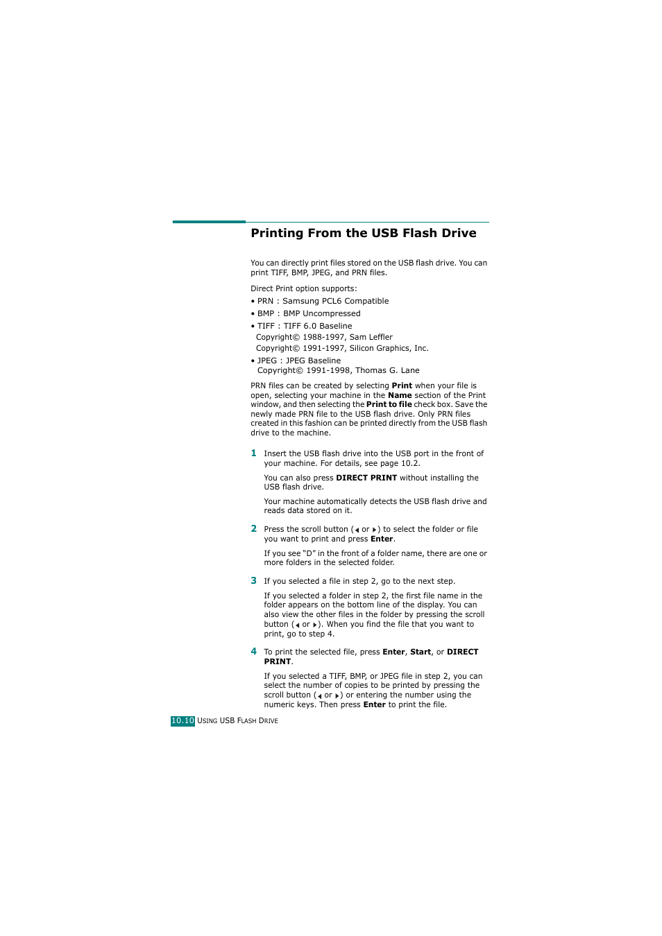 Printing from the usb flash drive | Samsung SCX-4720FN User Manual | Page 247 / 302