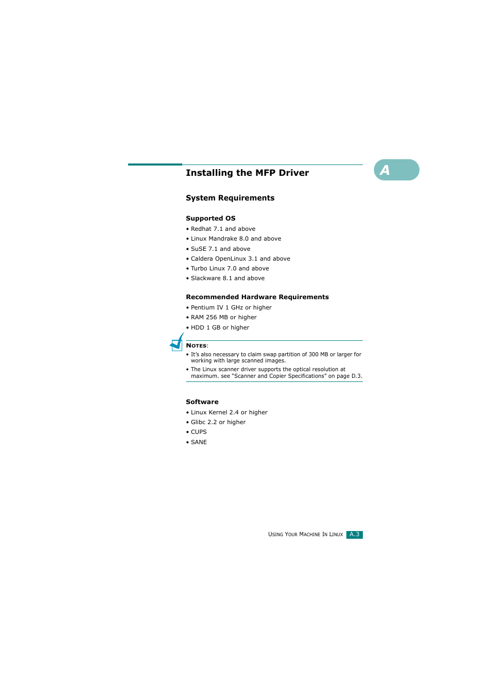 Installing the mfp driver, System requirements | Samsung SCX-4720FN User Manual | Page 252 / 302