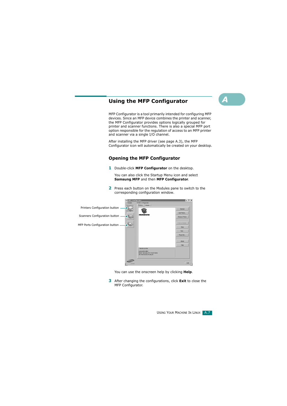 Using the mfp configurator, Opening the mfp configurator | Samsung SCX-4720FN User Manual | Page 256 / 302