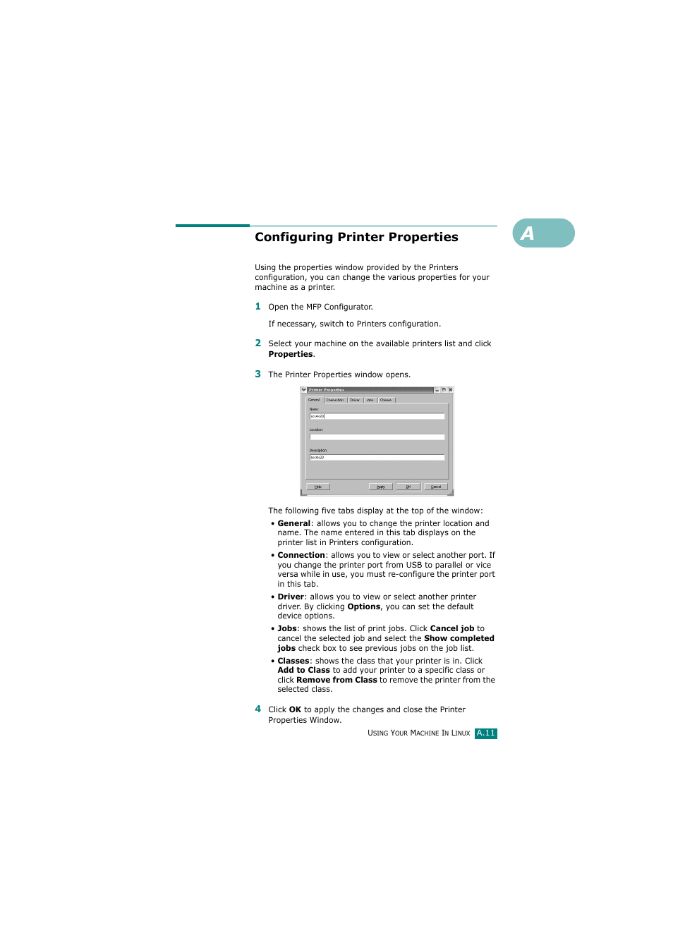 Configuring printer properties | Samsung SCX-4720FN User Manual | Page 260 / 302