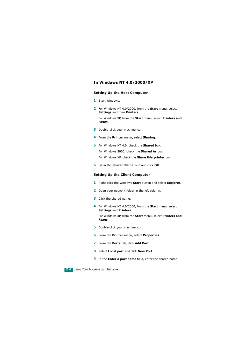 In windows nt 4.0/2000/xp | Samsung SCX-4720FN User Manual | Page 271 / 302