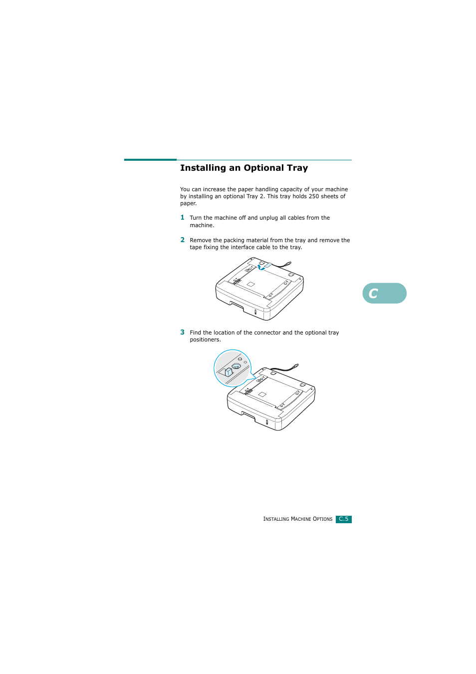 Installing an optional tray | Samsung SCX-4720FN User Manual | Page 282 / 302