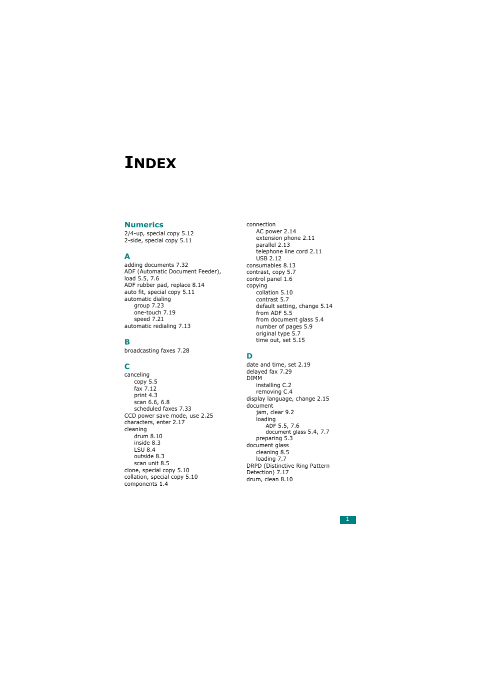 Index, Ndex | Samsung SCX-4720FN User Manual | Page 298 / 302