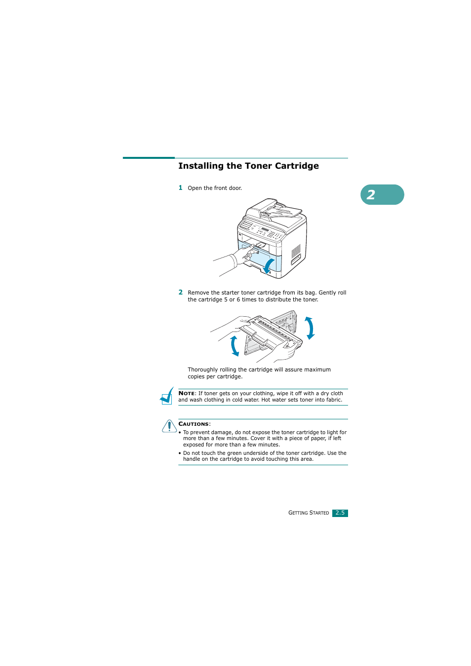 Installing the toner cartridge | Samsung SCX-4720FN User Manual | Page 32 / 302