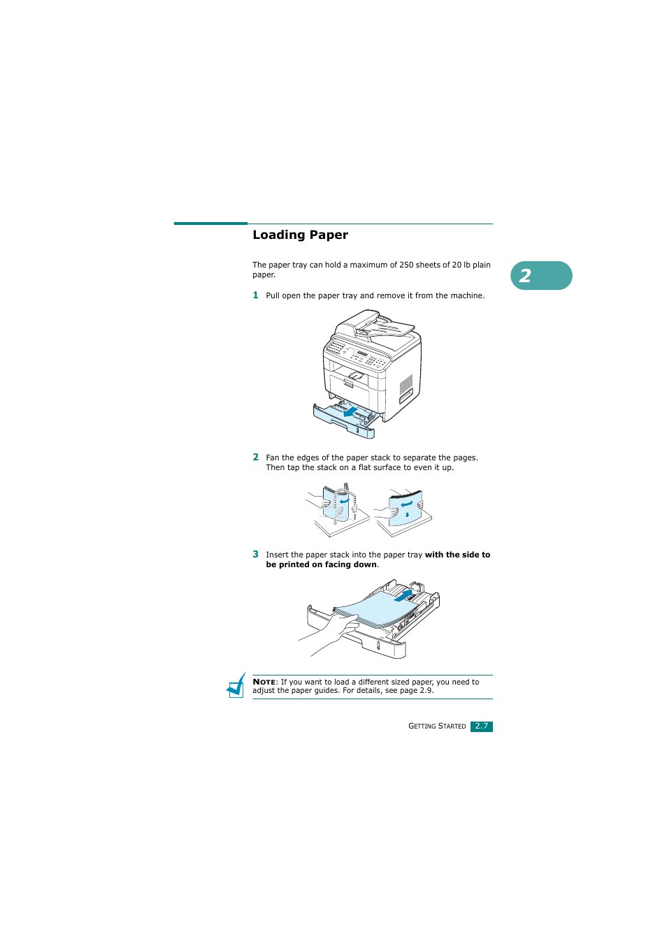 Loading paper | Samsung SCX-4720FN User Manual | Page 34 / 302