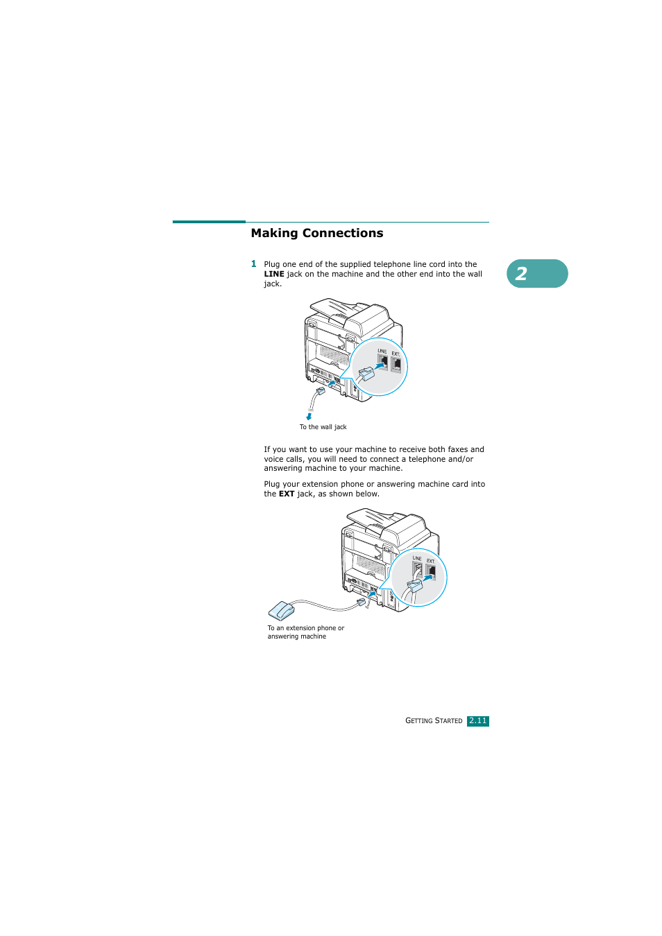 Making connections | Samsung SCX-4720FN User Manual | Page 38 / 302