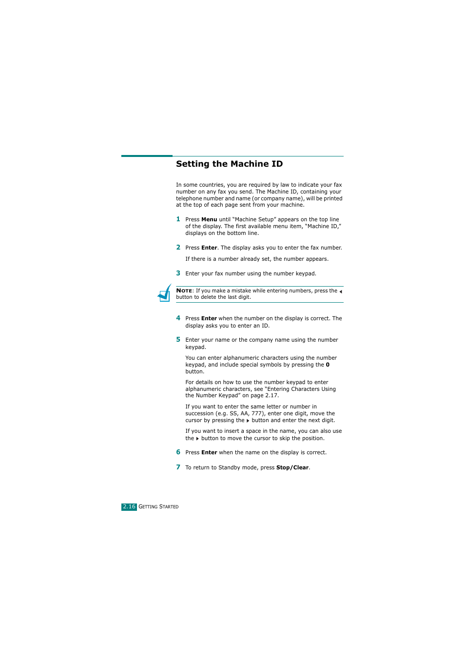 Setting the machine id | Samsung SCX-4720FN User Manual | Page 43 / 302