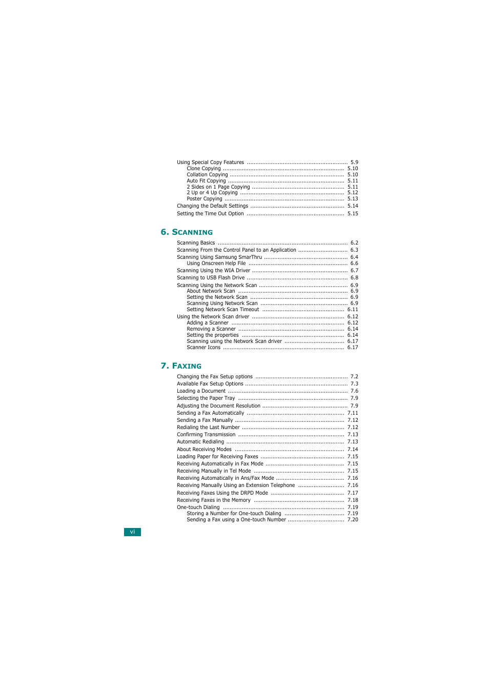 Samsung SCX-4720FN User Manual | Page 7 / 302