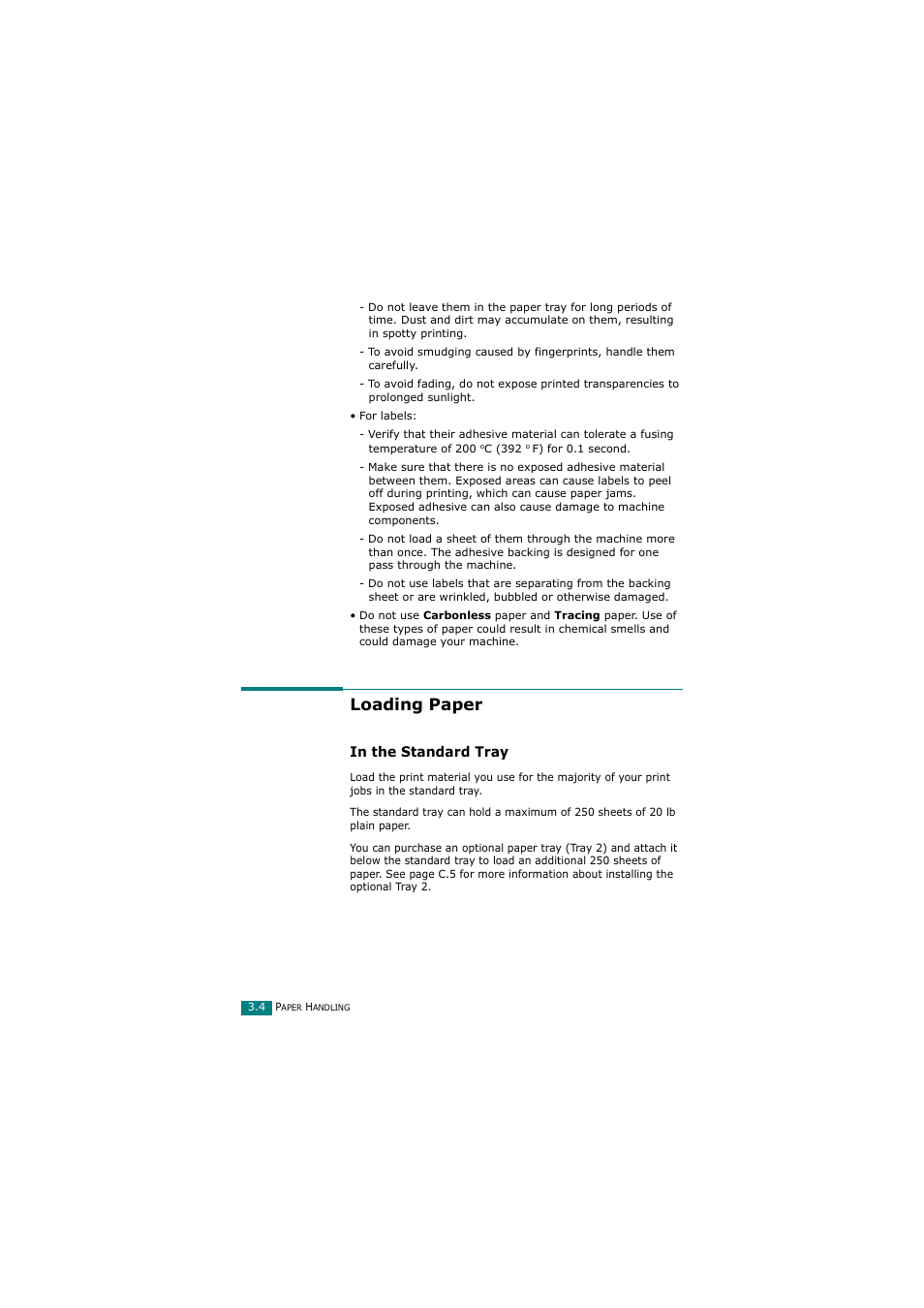 Loading paper, In the standard tray | Samsung SCX-4720FN User Manual | Page 79 / 302