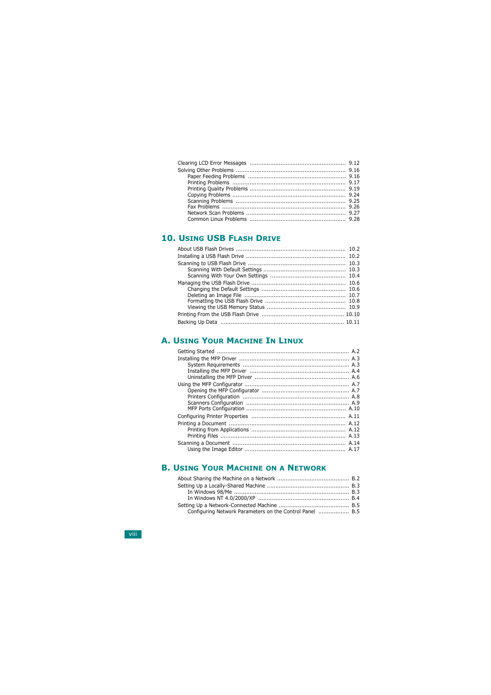 Usb f, A. u, B. u | Samsung SCX-4720FN User Manual | Page 9 / 302