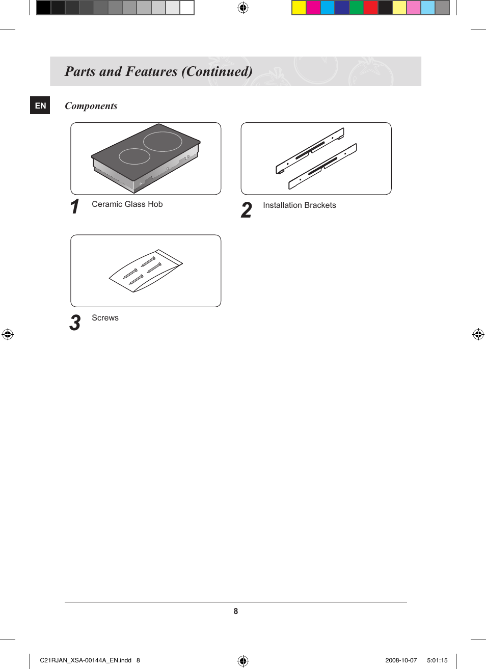 Parts and features (continued) | Samsung C21RJAN User Manual | Page 10 / 28