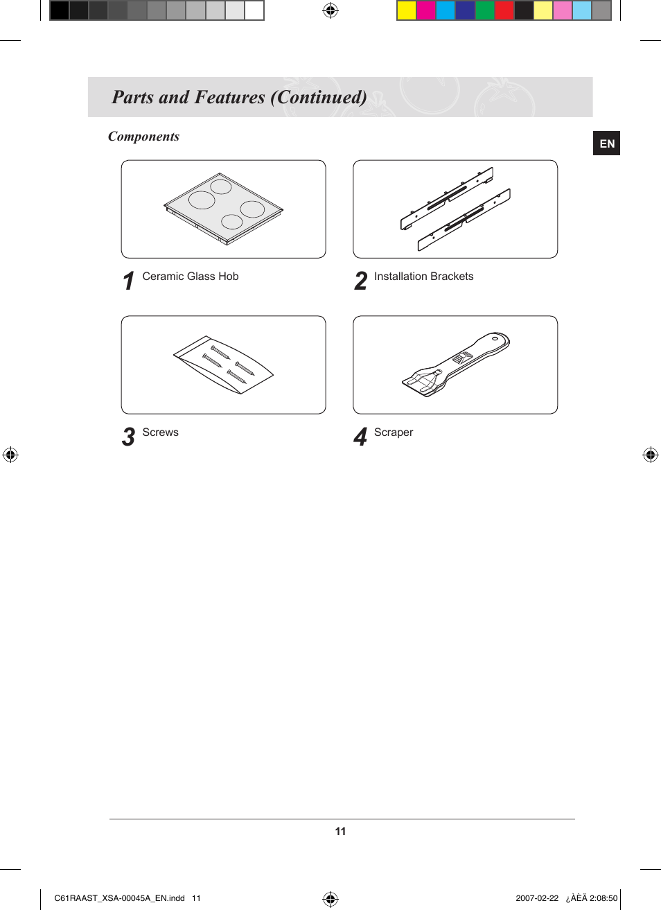 Parts and features (continued) | Samsung C61RAAST User Manual | Page 13 / 30