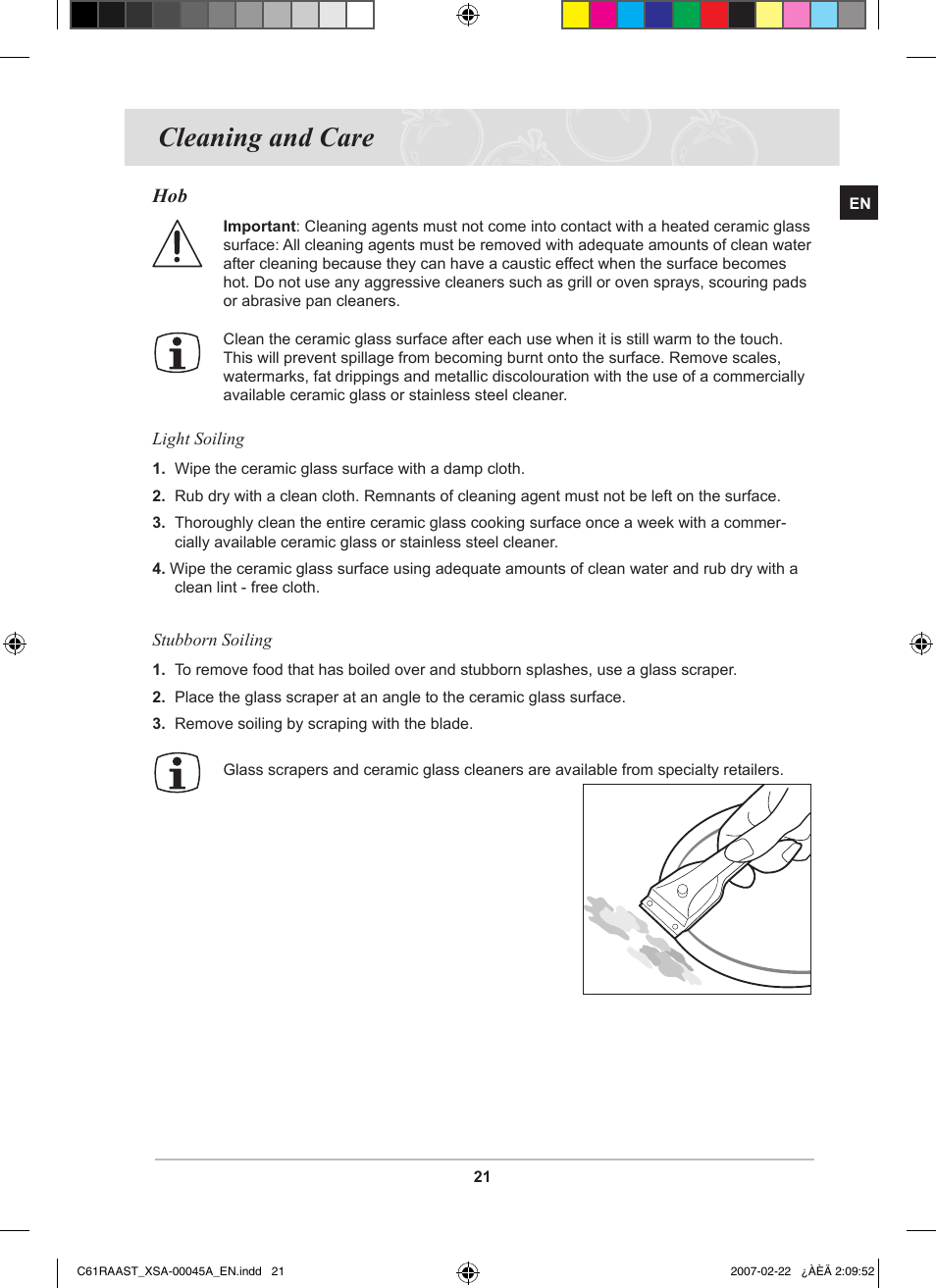 Cleaning and care | Samsung C61RAAST User Manual | Page 23 / 30