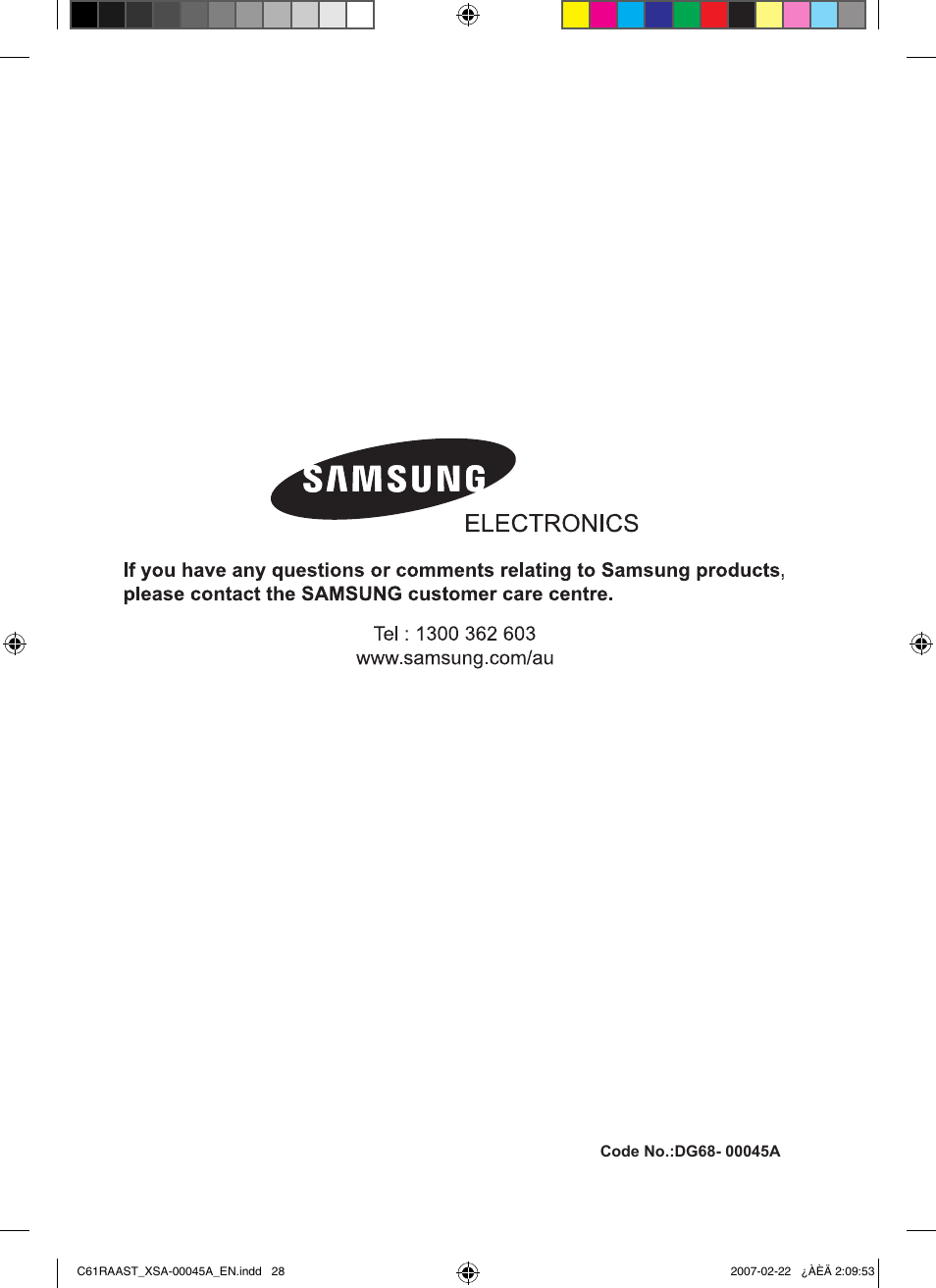 Samsung C61RAAST User Manual | Page 30 / 30
