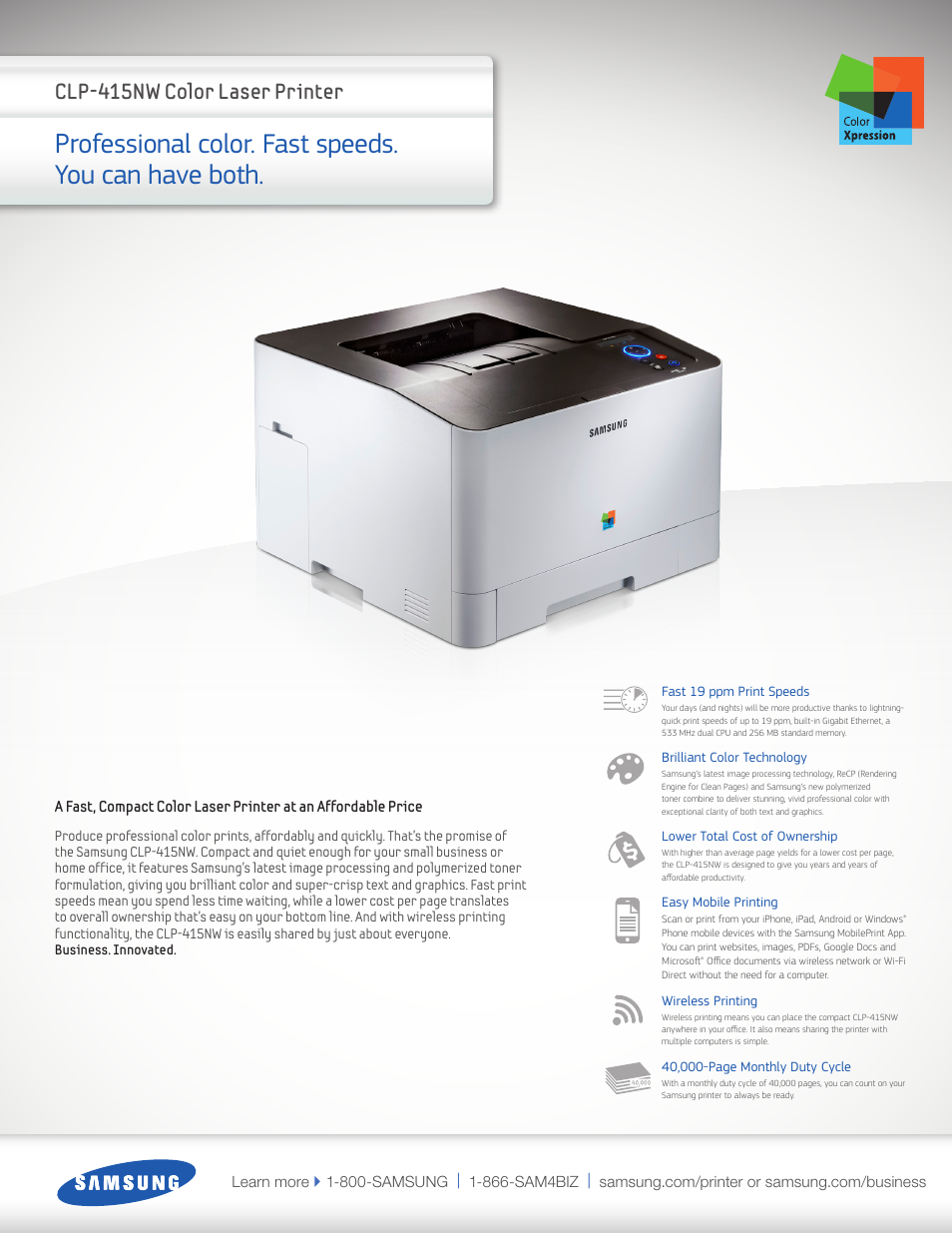 Samsung CLP-415NW User Manual | 2 pages